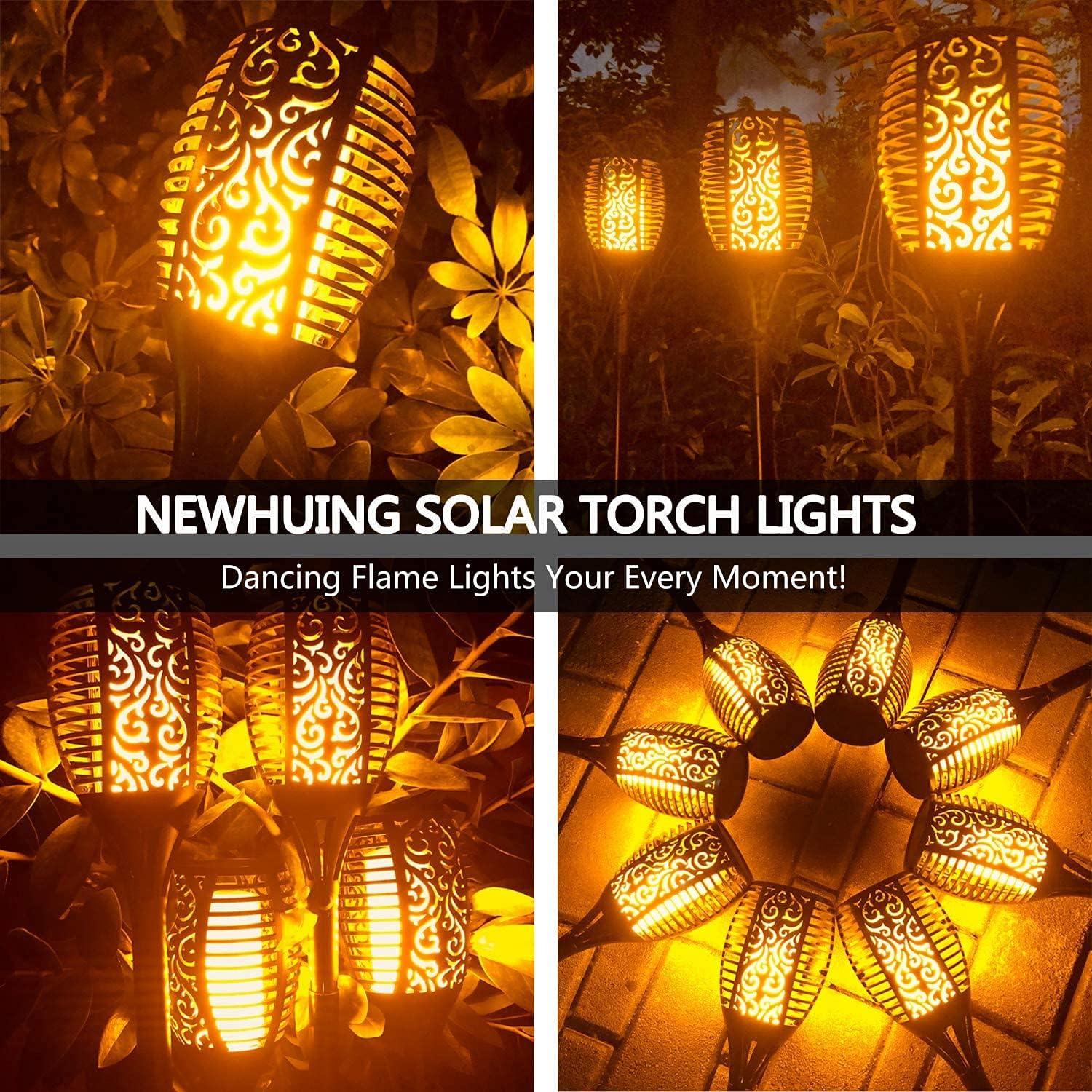 4 Luces de Antorcha Solar New Huing 109 cm 96 LED Jardín