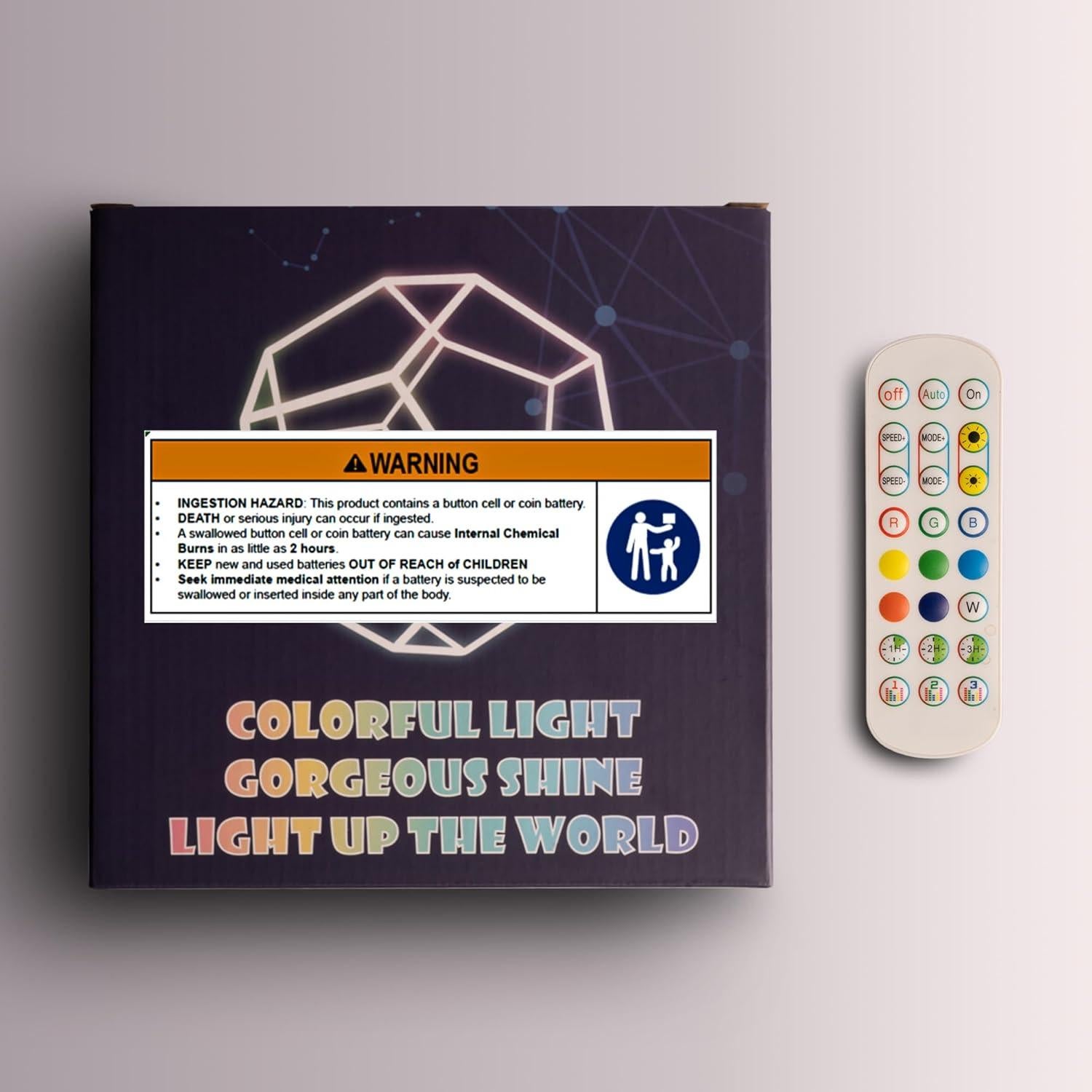 Lámpara de Mesa LED RGBW Dodecaédrica E.P. LIGHT 19.1cm