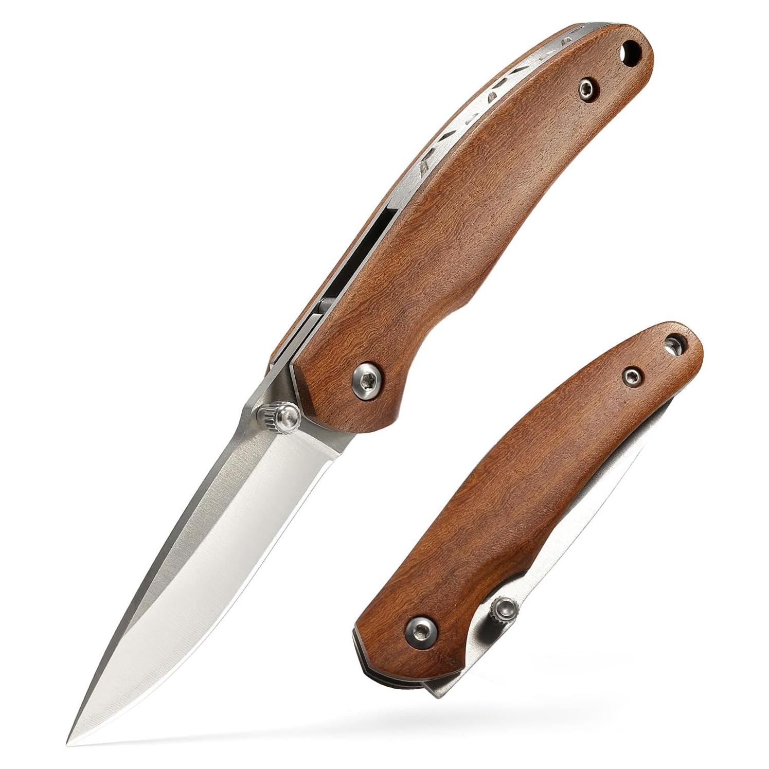 Cuchillo de Bolsillo BARRYSAIL Plegable 6.1 cm Mango Madera