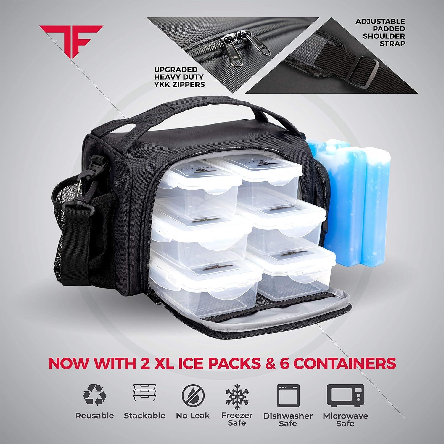 Bolsa Térmica ThinkFit con 6 Contenedores y Vaso Mezclador