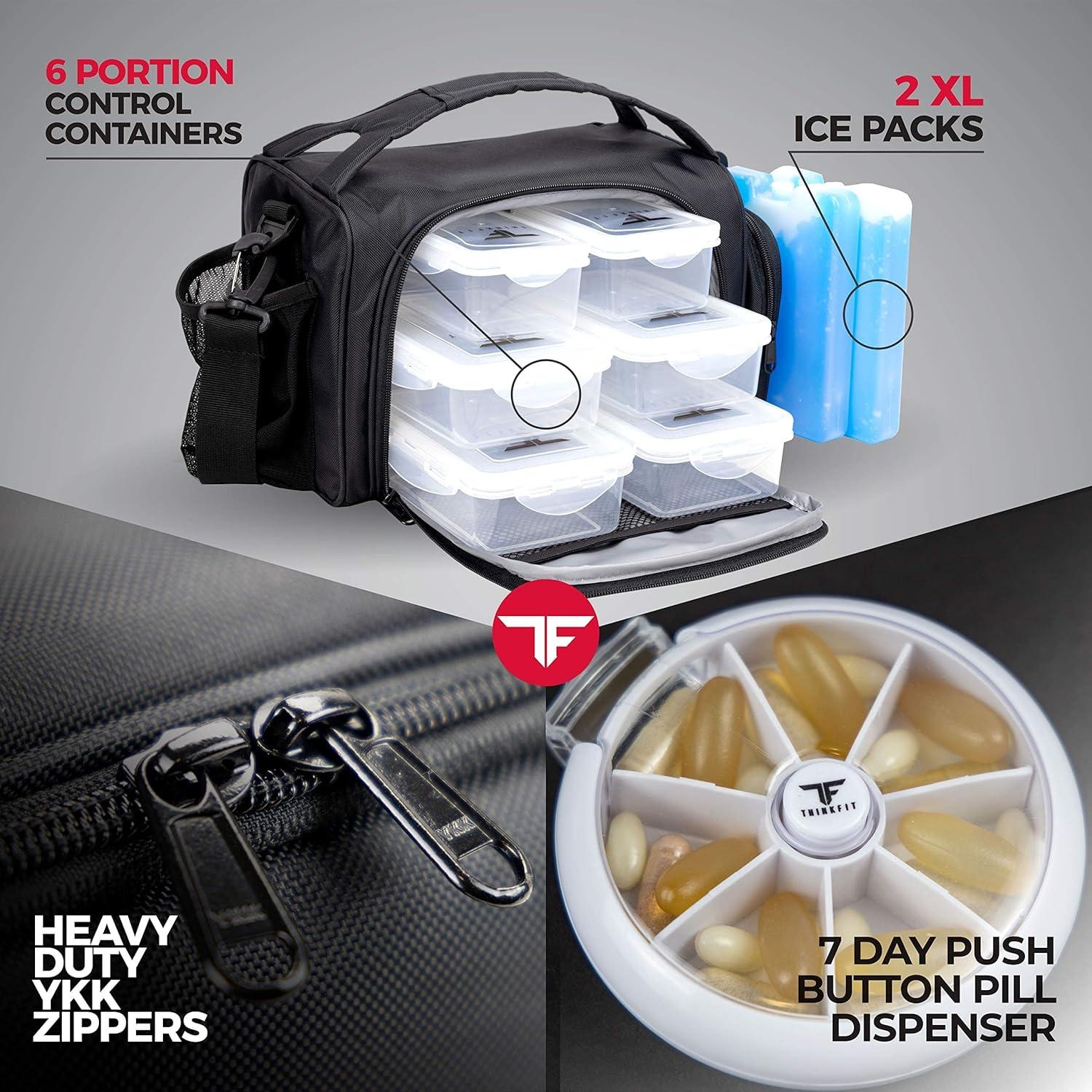 Bolsa Térmica ThinkFit con 6 Contenedores y Vaso Mezclador