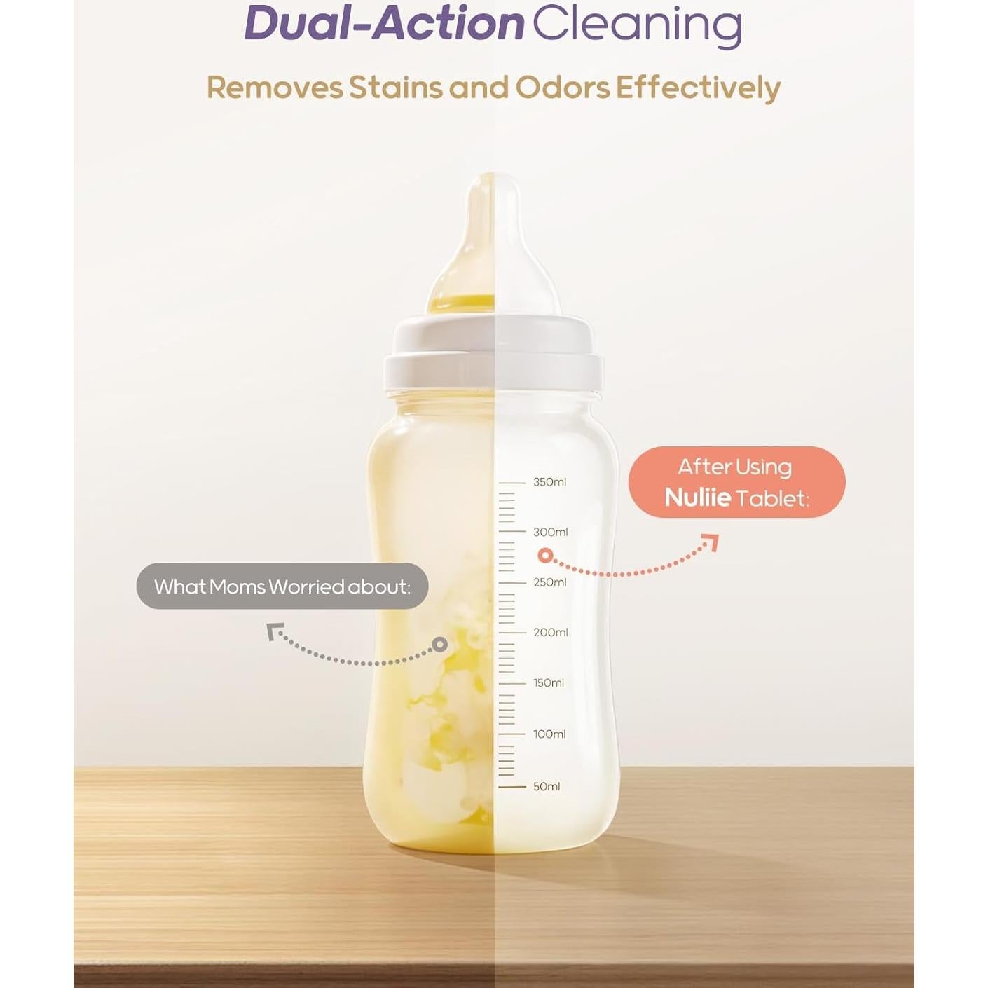 Tabletas de detergente Nuliie 130 unidades para limpieza de botellas