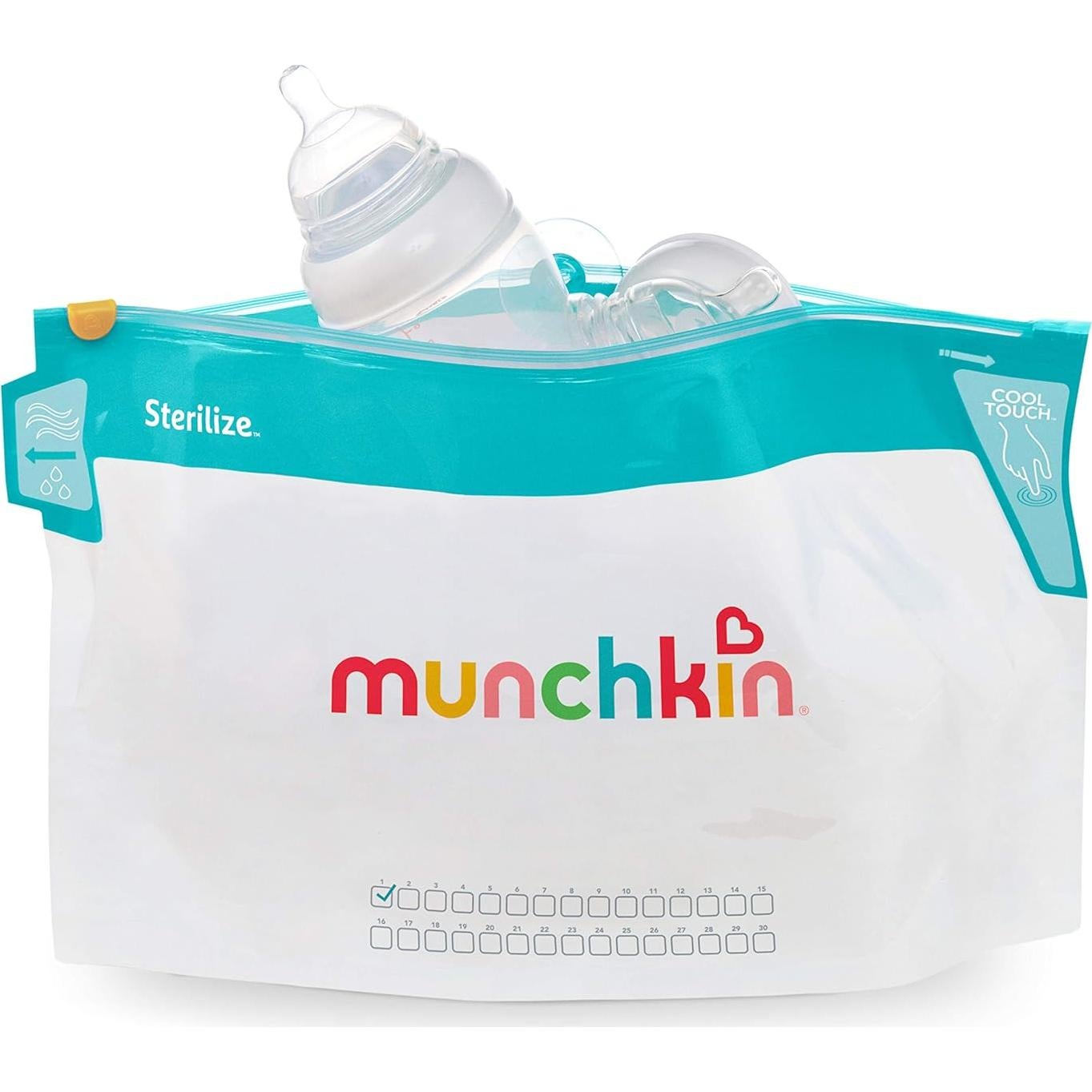 Paquete de 6 bolsas esterilizadoras Munchkin + 72 toallitas Arm & Hammer