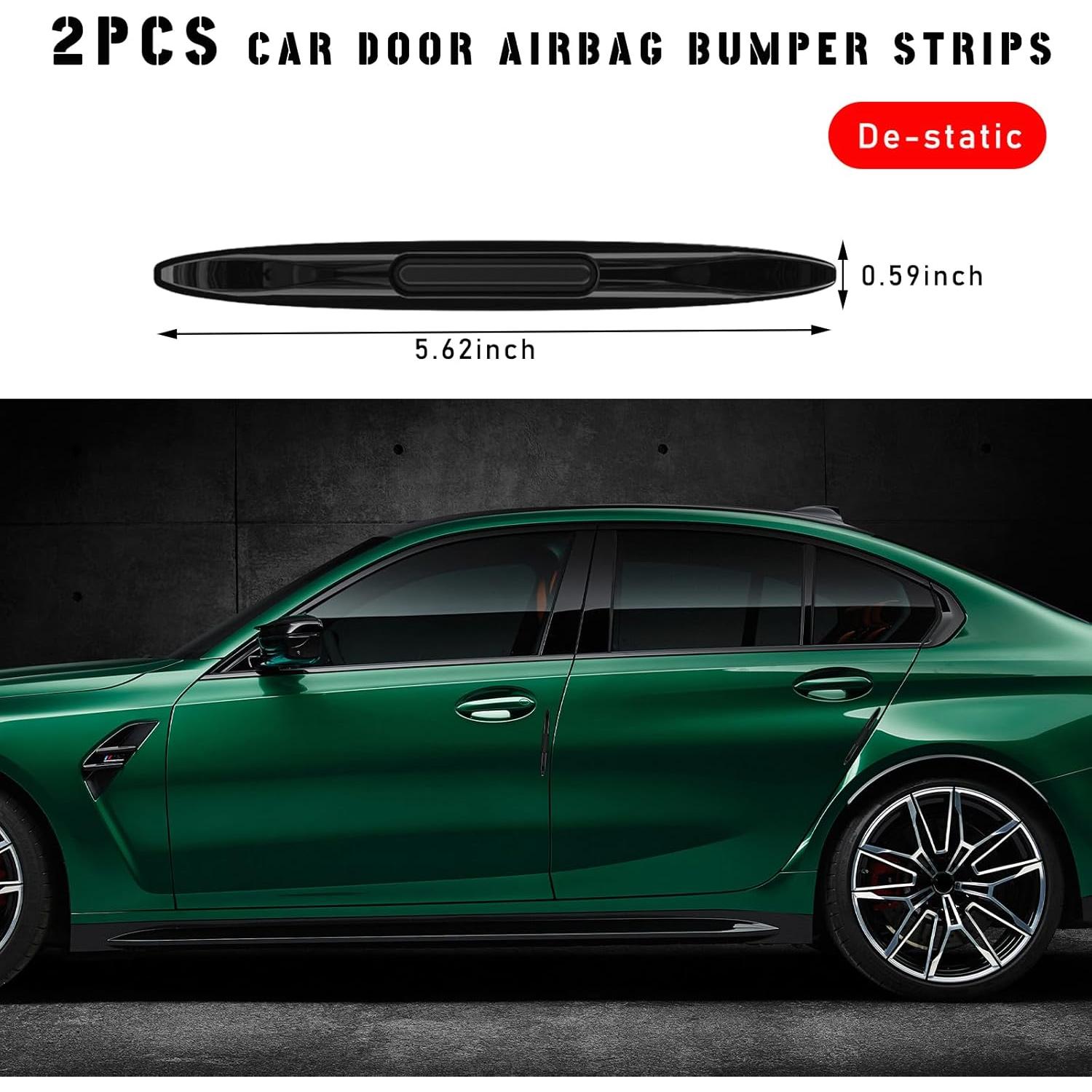 2 Protectores de Bisel de Puerta de Auto Sylvil Negro Universal