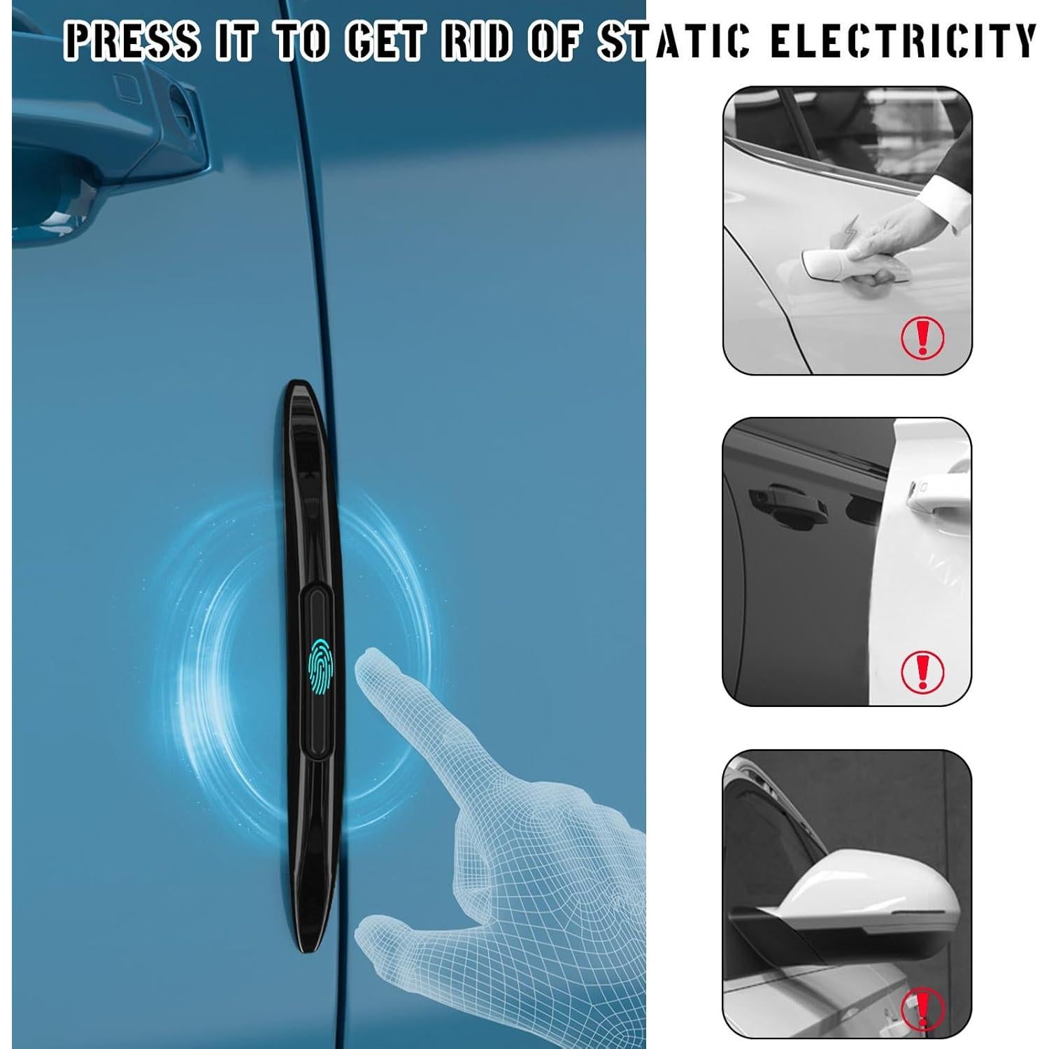 2 Protectores de Bisel de Puerta de Auto Sylvil Negro Universal