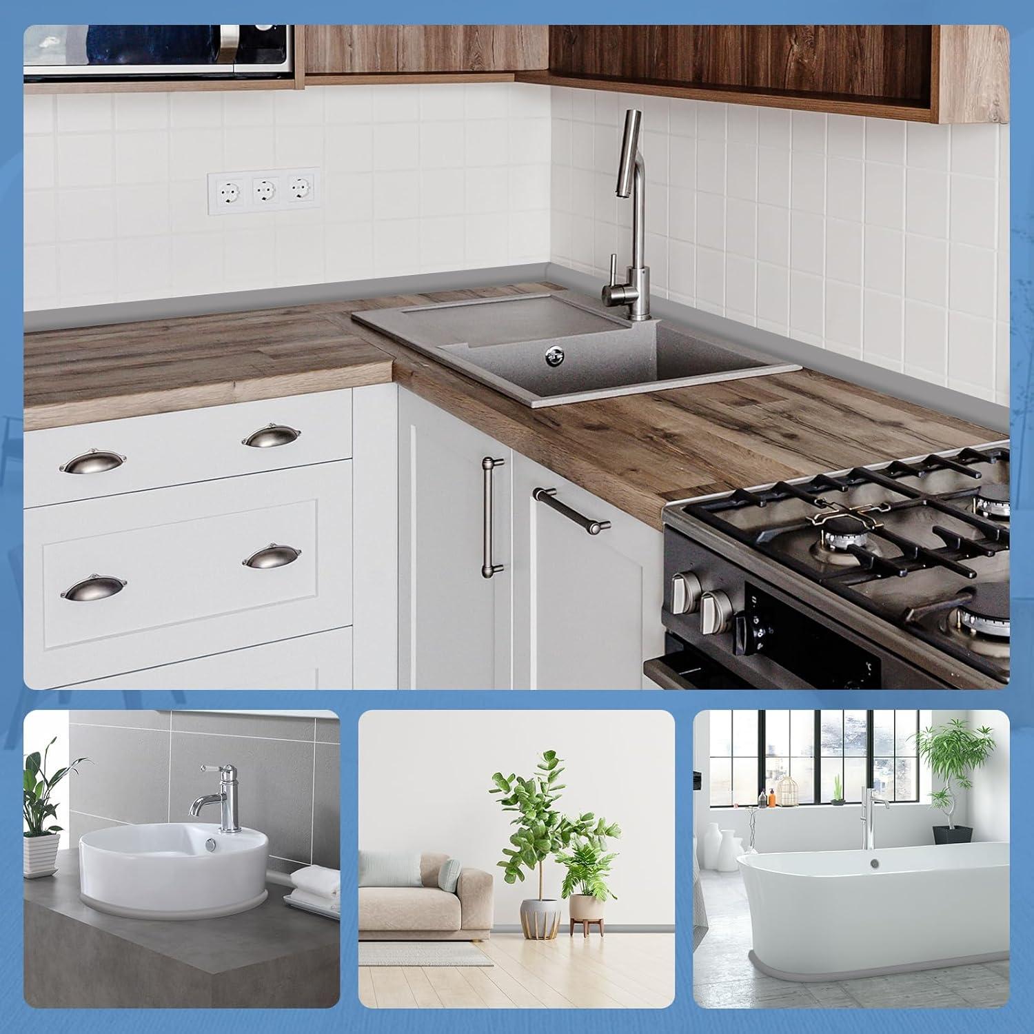 Moldura Cuarterona Flexible Autoadhesiva EYAYEN Gris 1.27cm x 1.27cm x 99.06cm