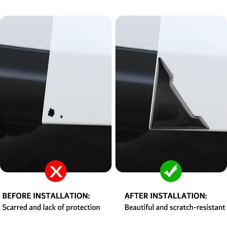 OFBAND 2PCS Anti-Collision Car Door Edge Guards - Soft Silicone Door Trim Molding Protects&Decorates Car Door Corner - Universal Automotive Door Entry Guard for Car Truck SUV RV Van (Black)