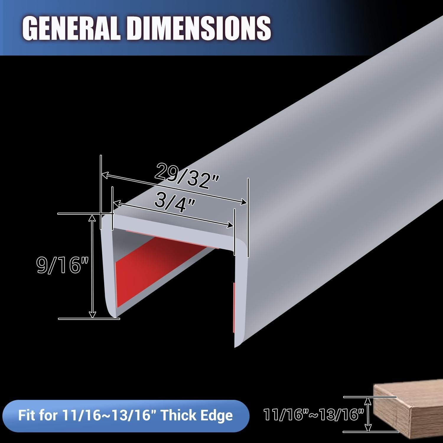 Protectores de Bordes de Gabinete YANRUIPRO 10 Pies Goma Flexible