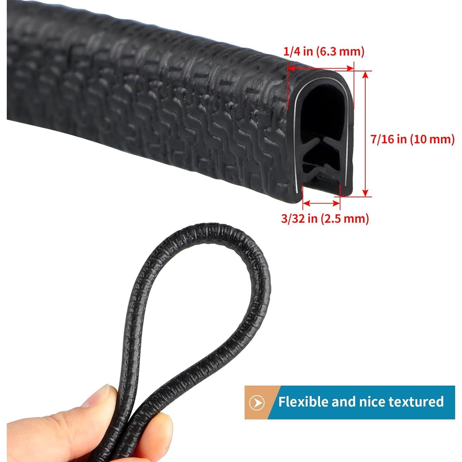 Protector de Bisel de Goma Sanbege 3m Negro para Puertas