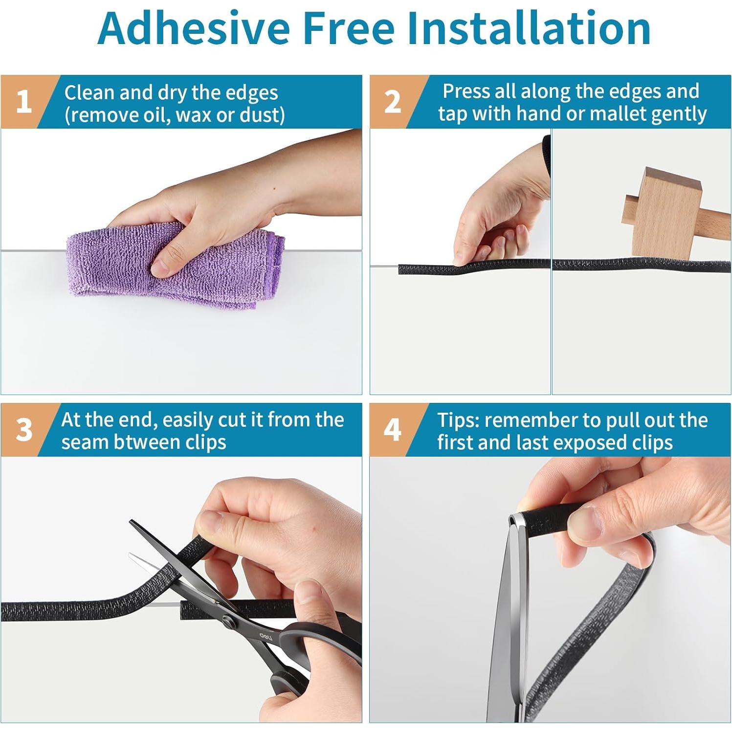 Protector de Bisel de Goma Sanbege 3m Negro para Puertas