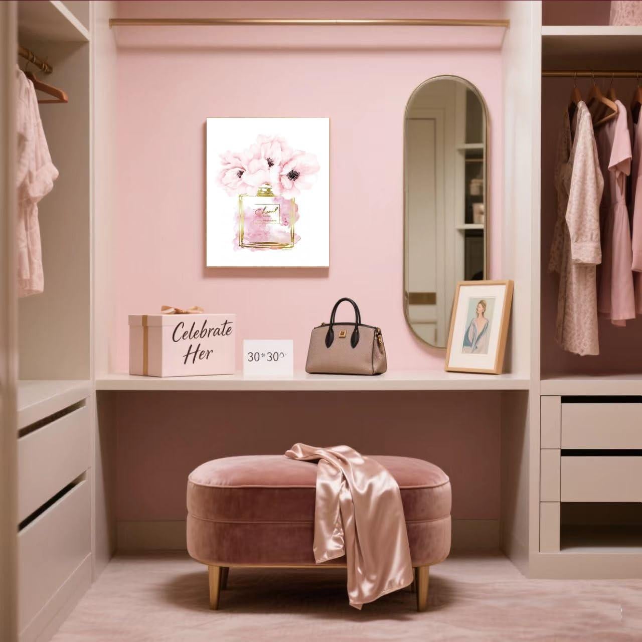 Arte de Pared Lienzo Chanel Rosa 40.64x60.96 cm Decoración