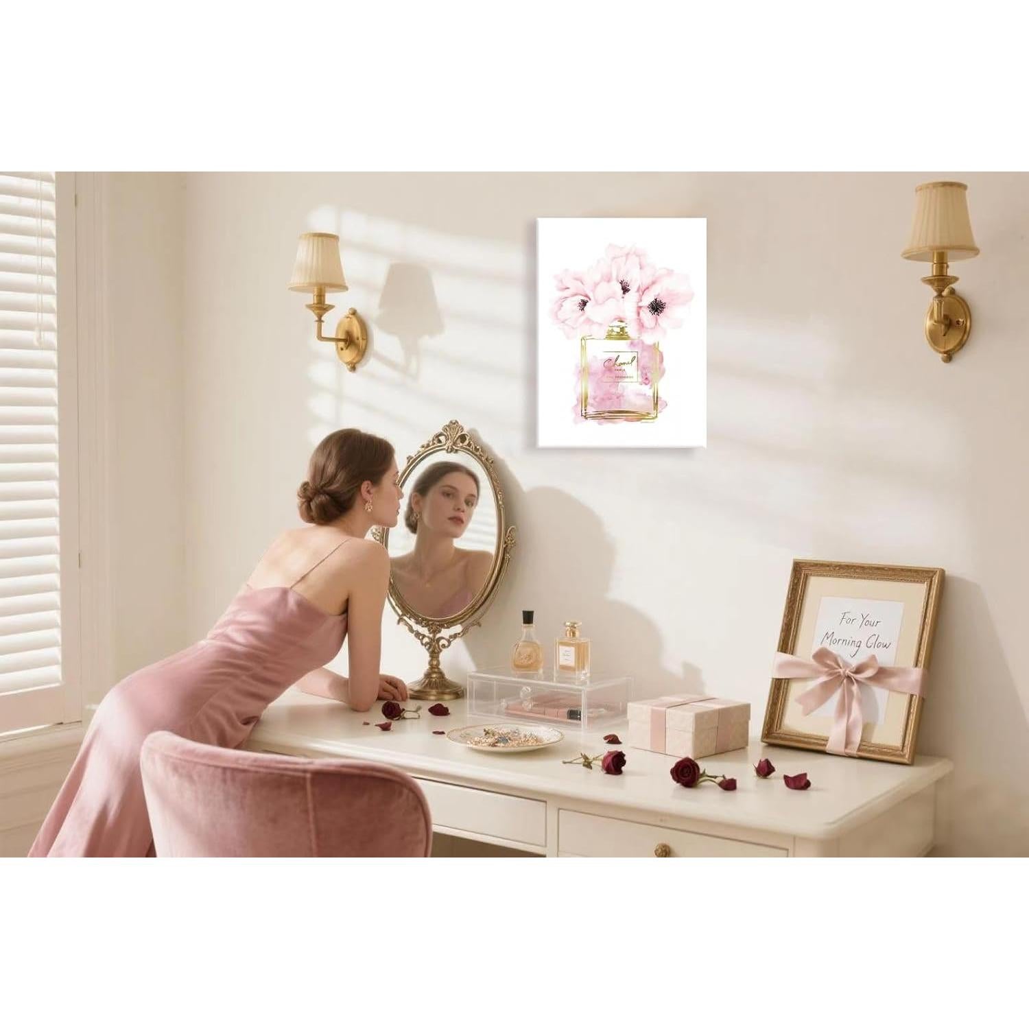 Arte de Pared Lienzo Chanel Rosa 40.64x60.96 cm Decoración