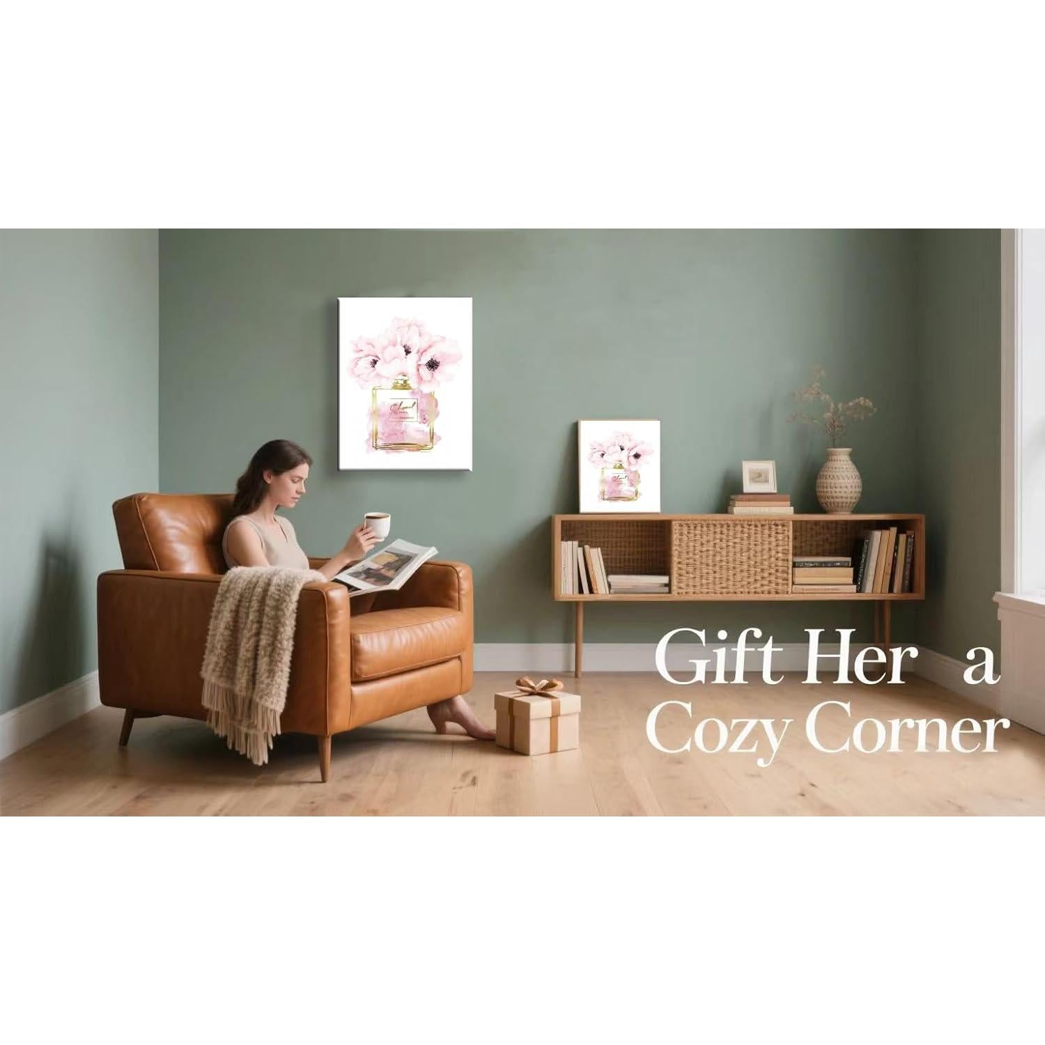 Arte de Pared Lienzo Chanel Rosa 40.64x60.96 cm Decoración