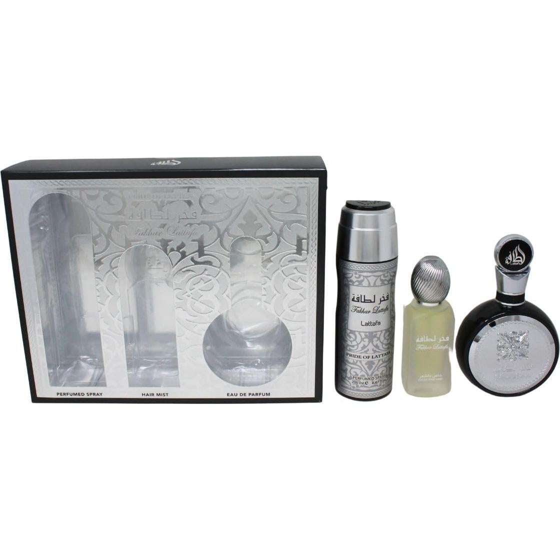 Set de Regalo Lattafa Fakhar para Hombres 3 Piezas 100ml