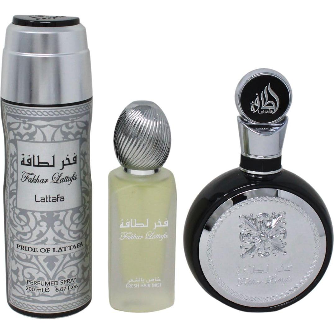 Set de Regalo Lattafa Fakhar para Hombres 3 Piezas 100ml