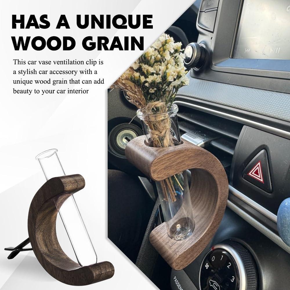 Jarrón de Vidrio Clip para Ventilación Auto Lyxheth Marrón