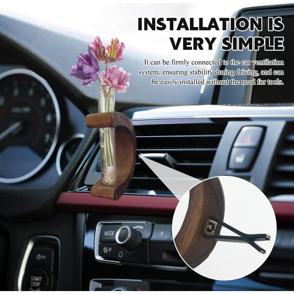 Jarrón de Vidrio Clip para Ventilación Auto Lyxheth Marrón