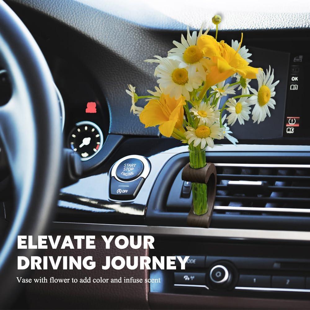 Jarrón de Vidrio Clip para Ventilación Auto Lyxheth Marrón