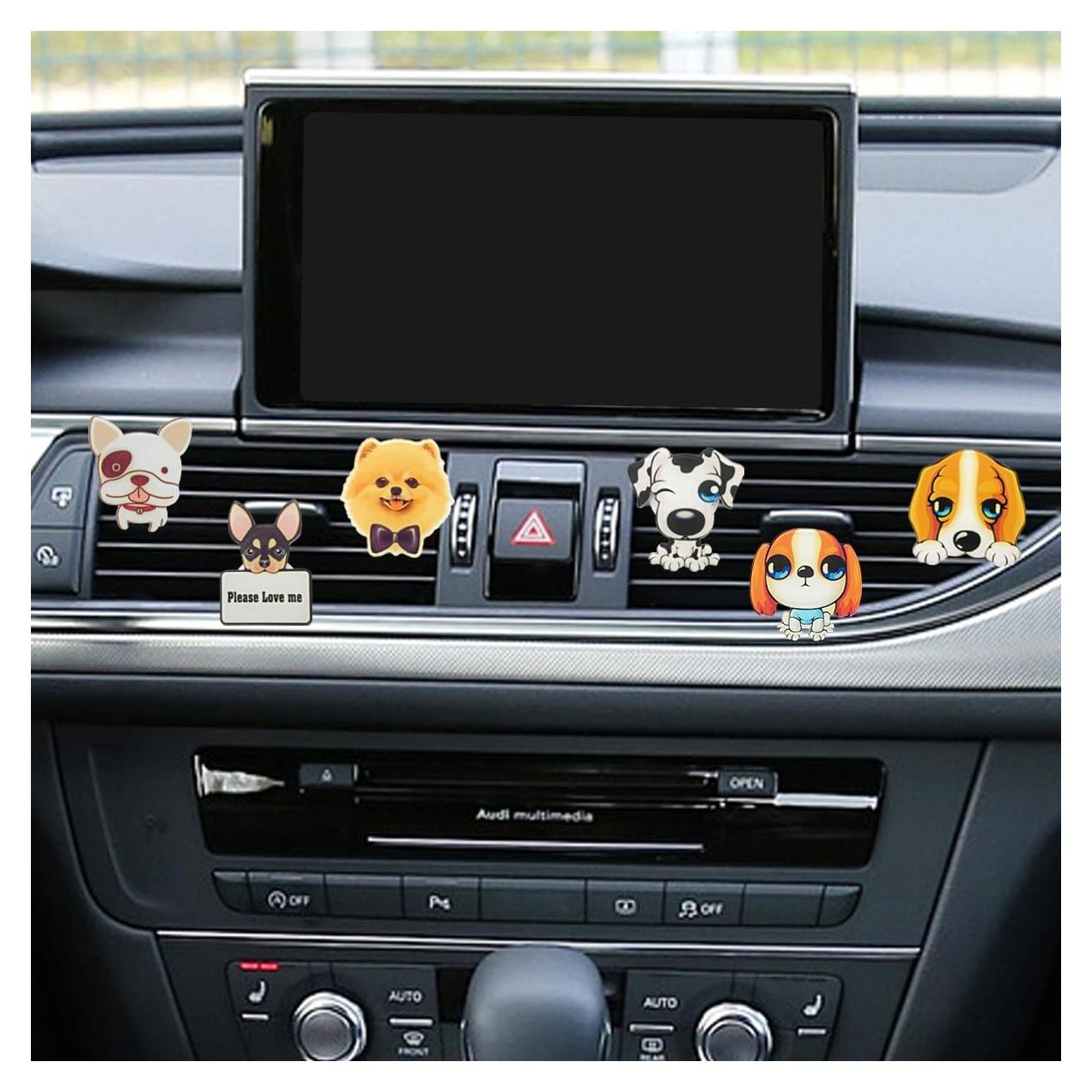 Clips de Ventilación de Aire LHDOS - 6 Piezas Diseño Perro