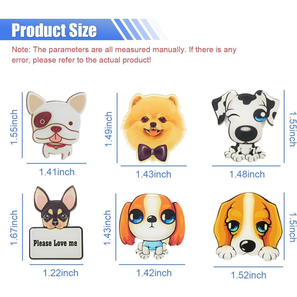 Clips de Ventilación de Aire LHDOS - 6 Piezas Diseño Perro