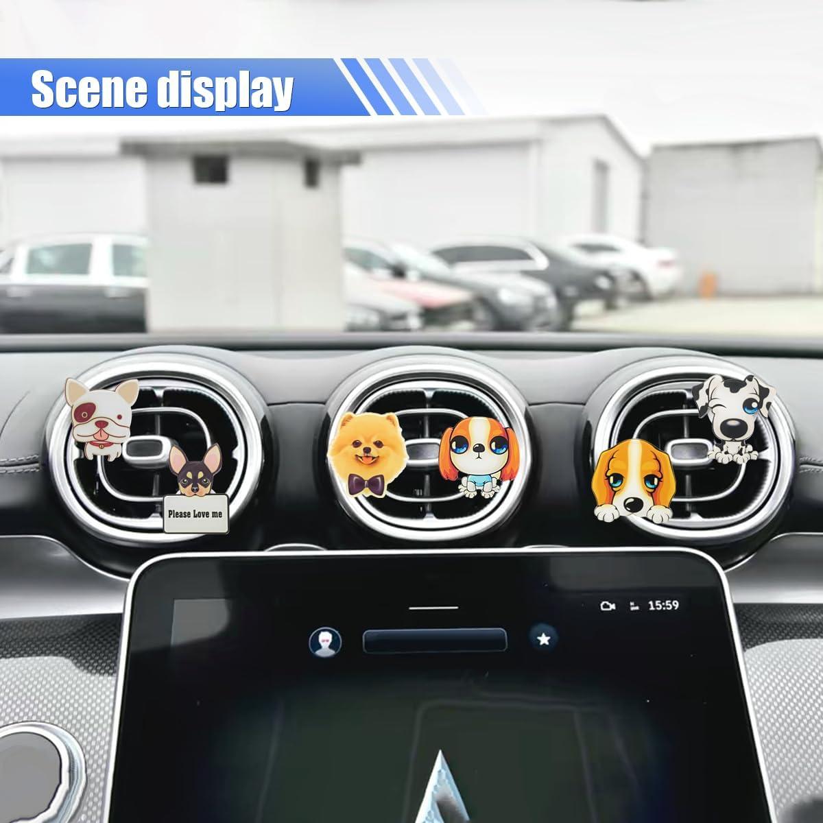 Clips de Ventilación de Aire LHDOS - 6 Piezas Diseño Perro