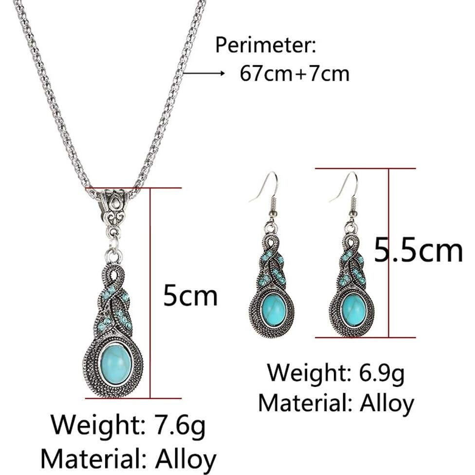 Pendientes y Collar Boho Verde Turquesa Vitaltyextracts