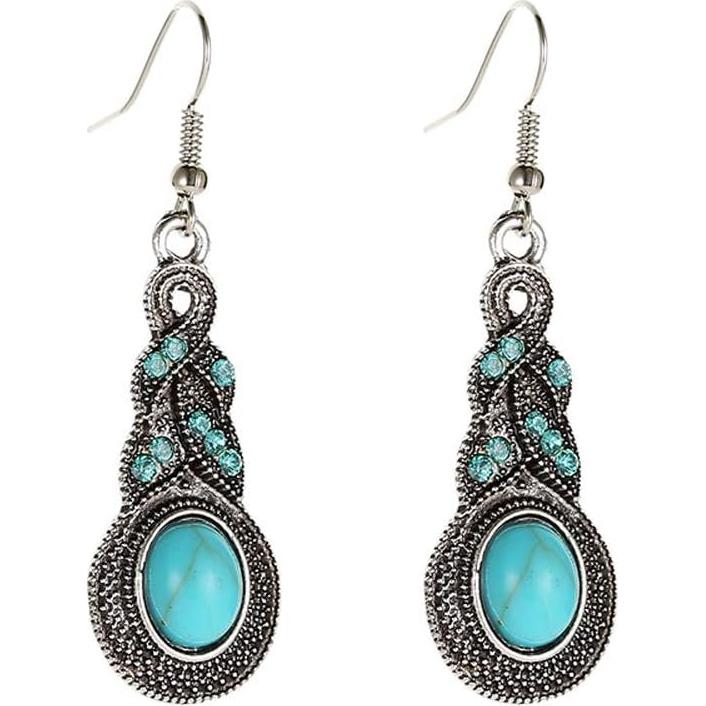 Pendientes y Collar Boho Verde Turquesa Vitaltyextracts