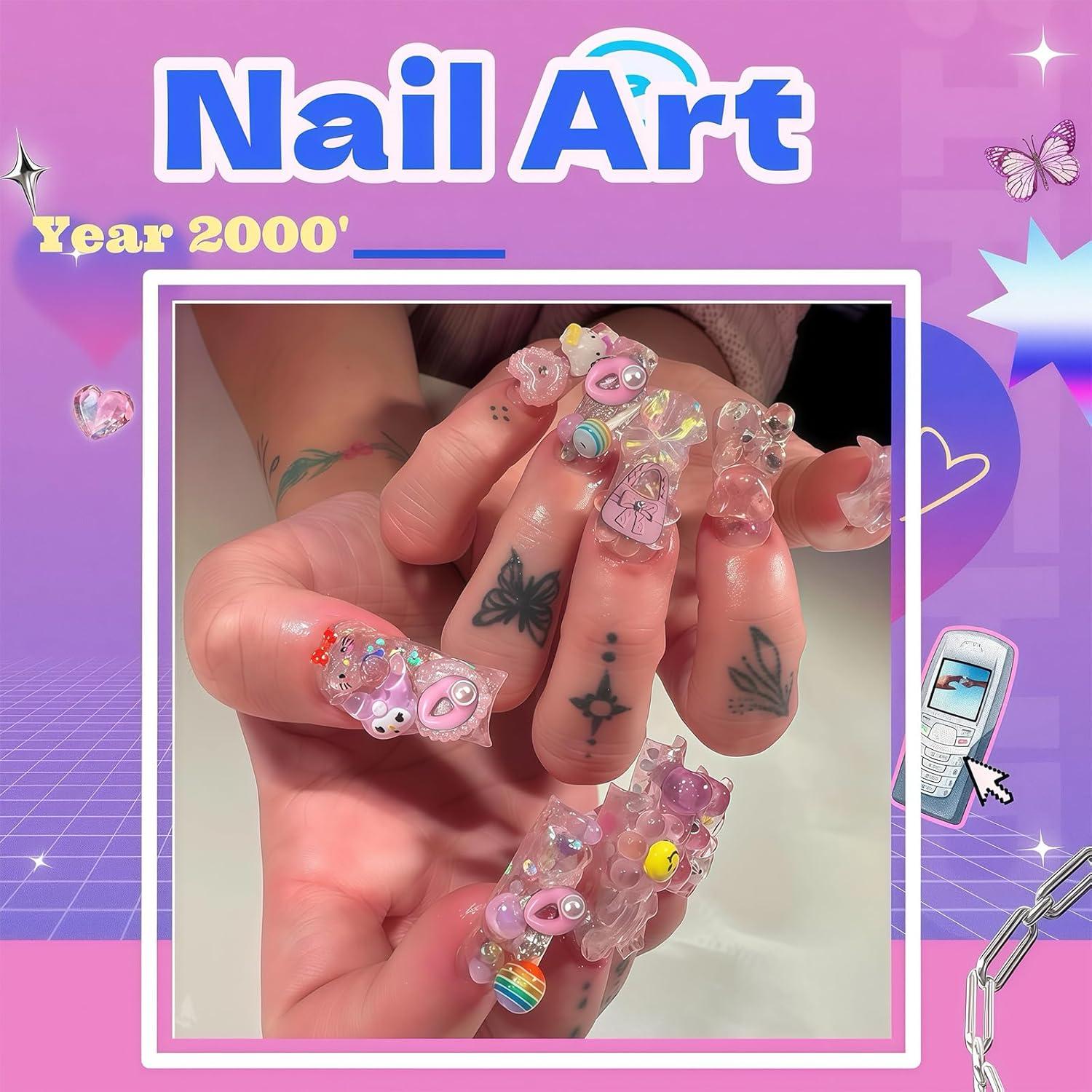 84 Piezas Encantos de Uñas Pizadix con Estrellas y Labiales