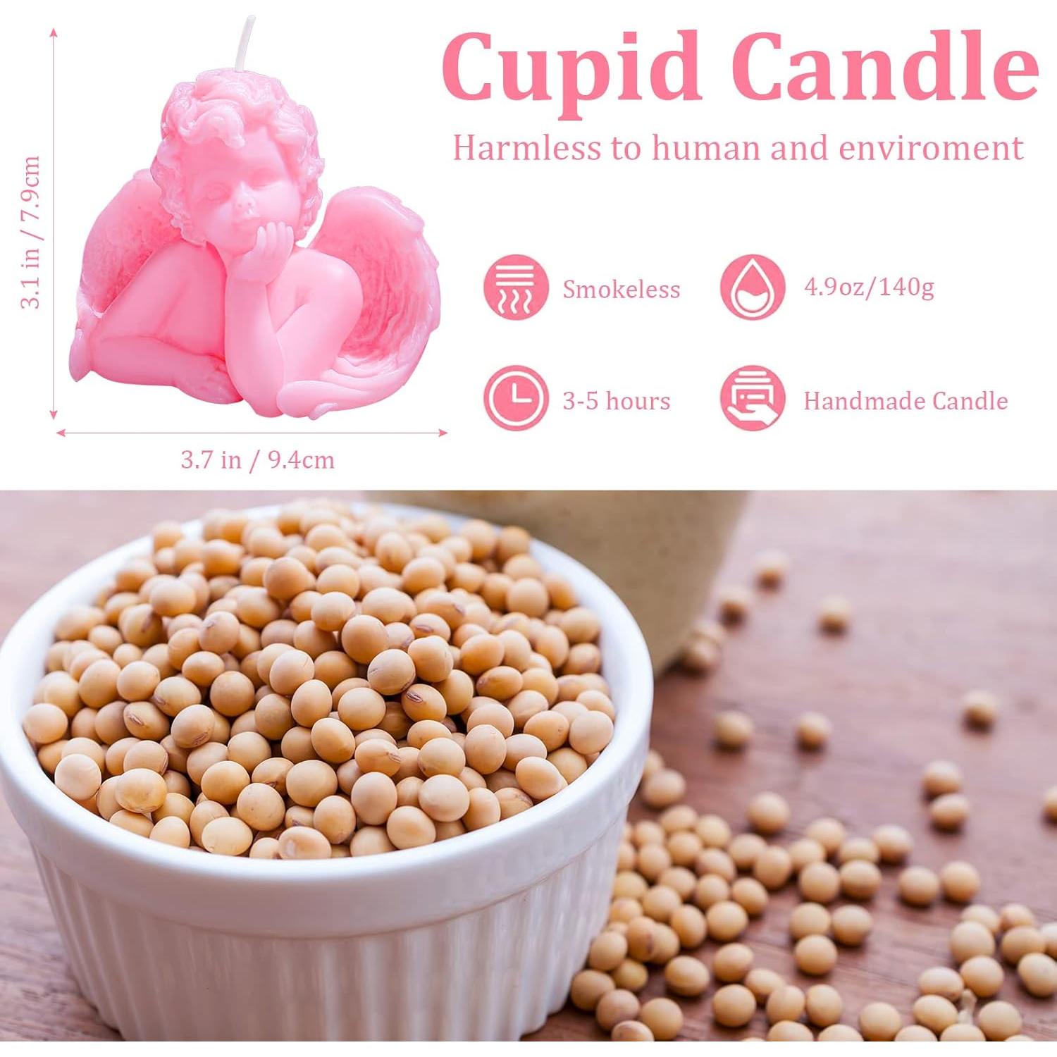 2 Velas Aromáticas de Cera de Soya Nuanchu Ángel Rosa 9.5x8cm