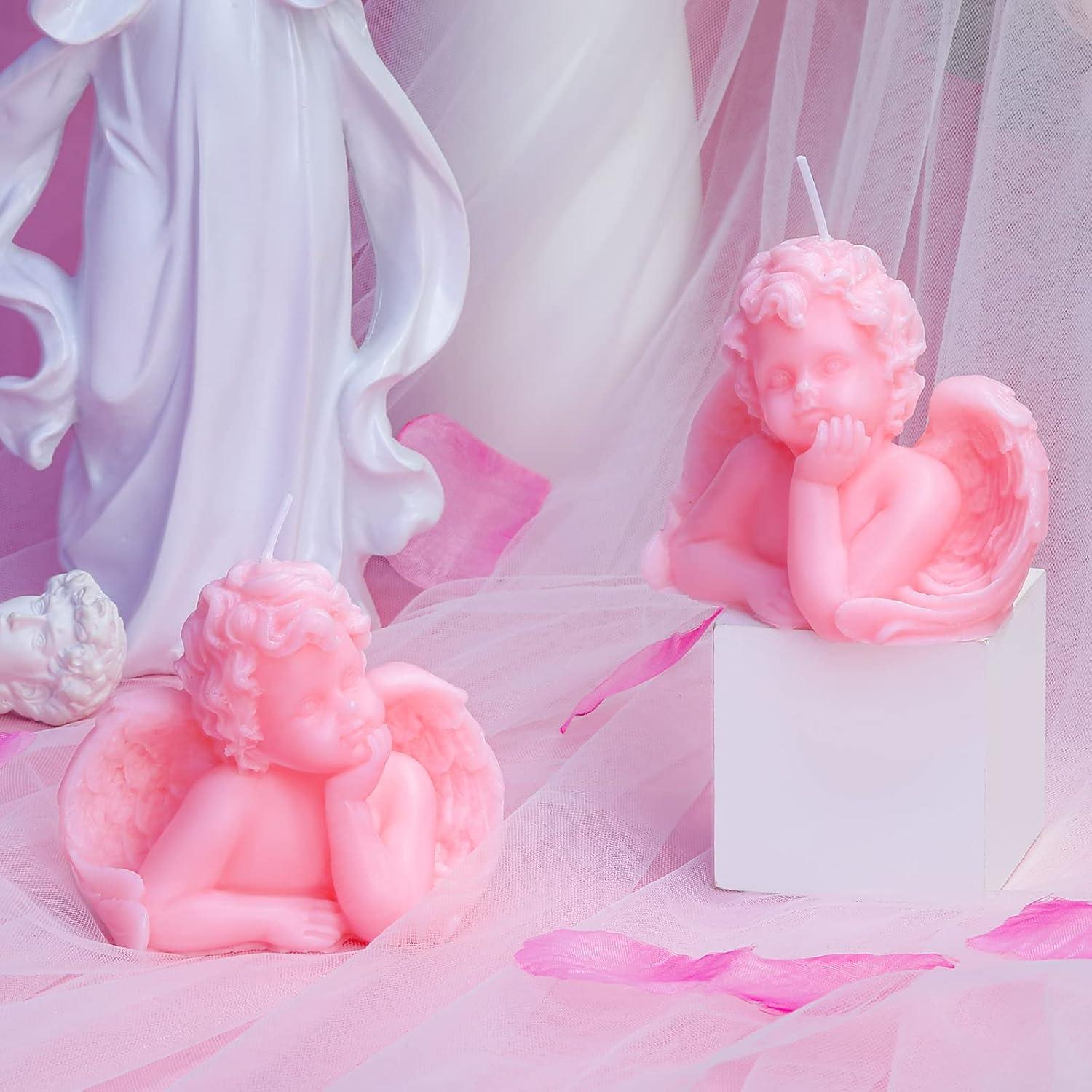 2 Velas Aromáticas de Cera de Soya Nuanchu Ángel Rosa 9.5x8cm