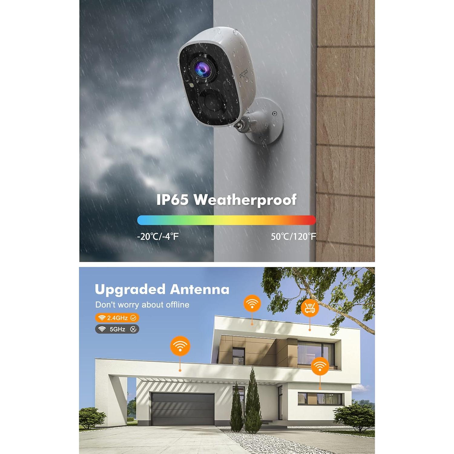 Cámara Dzees Inalámbrica 2K con Alarma y Visión Nocturna