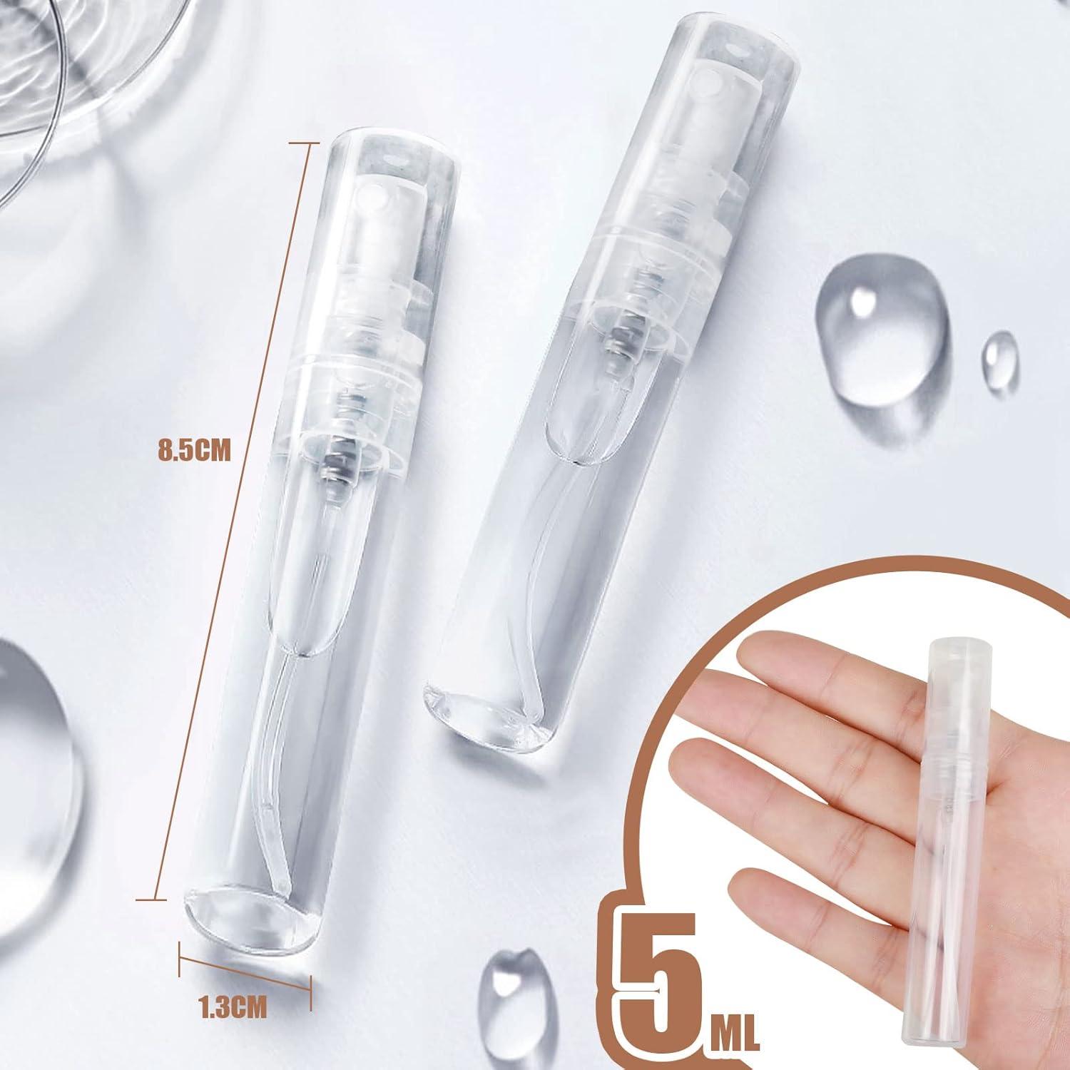 Fandamei 60PCS Botellas Mini Spray Rellenables 5ml Plástico