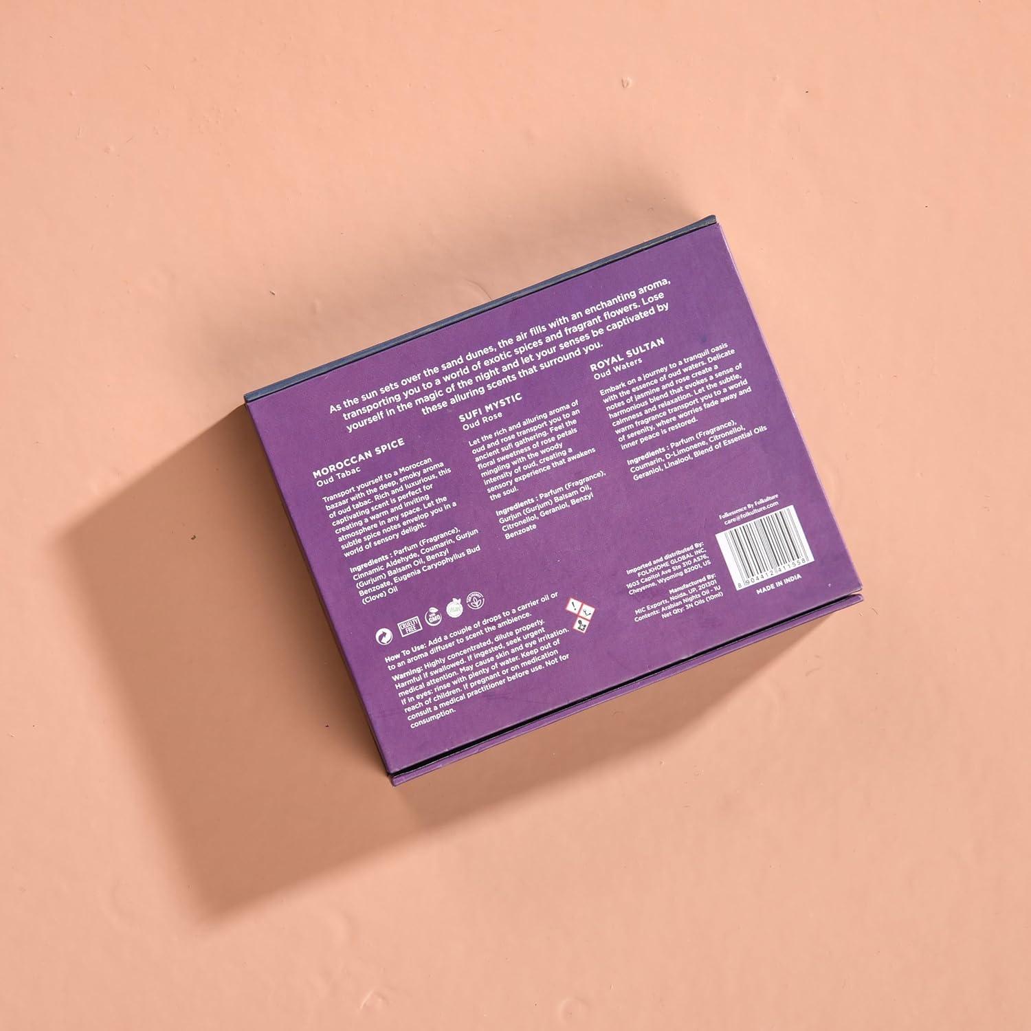 Set de 3 Aceites Esenciales Folkulture 10ml Oud Rosa y Tabaco