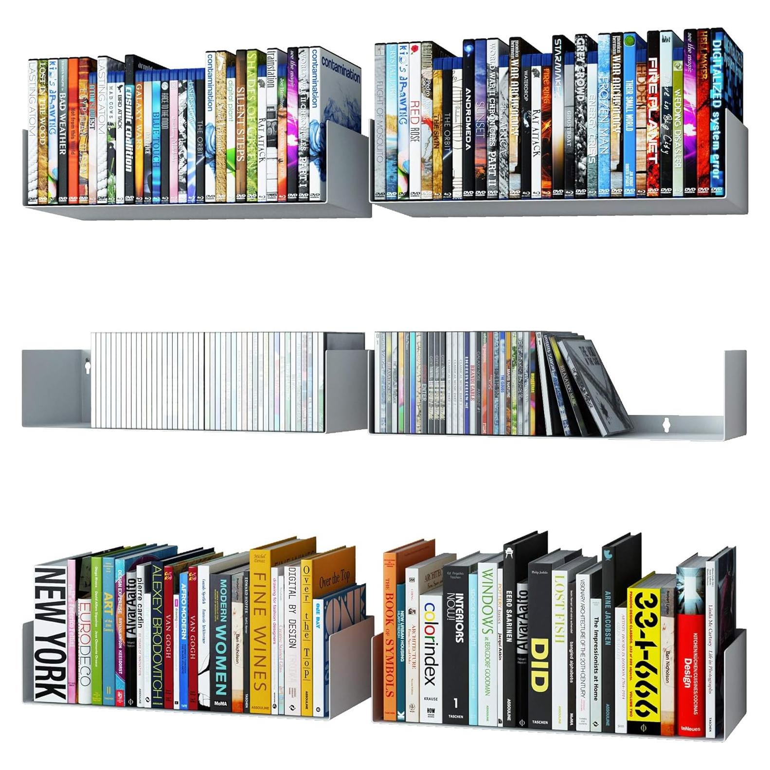 Estantes Flotantes Wallniture Bali Blancos - Juego de 6 Unidades