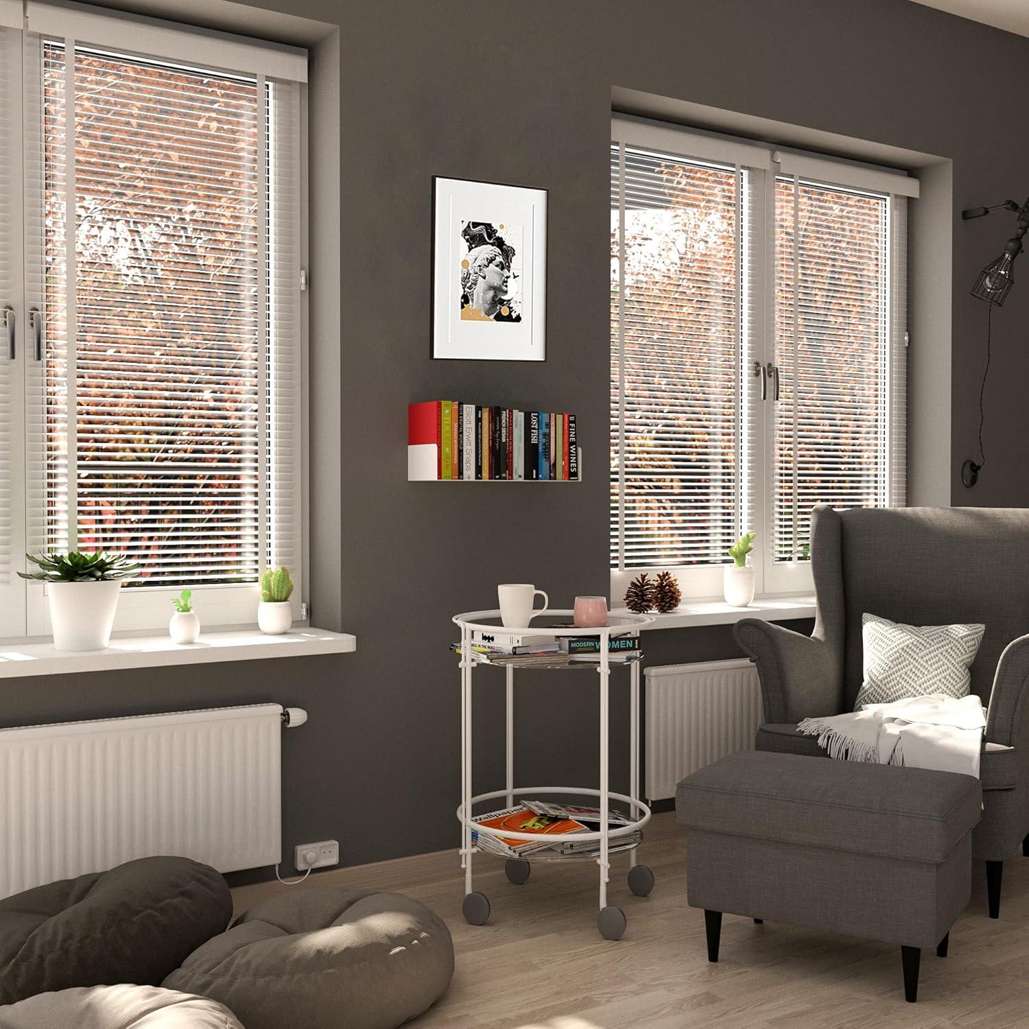 Estantería Flotante de Metal Wallniture Bali - 43.2x15.2cm Blanca