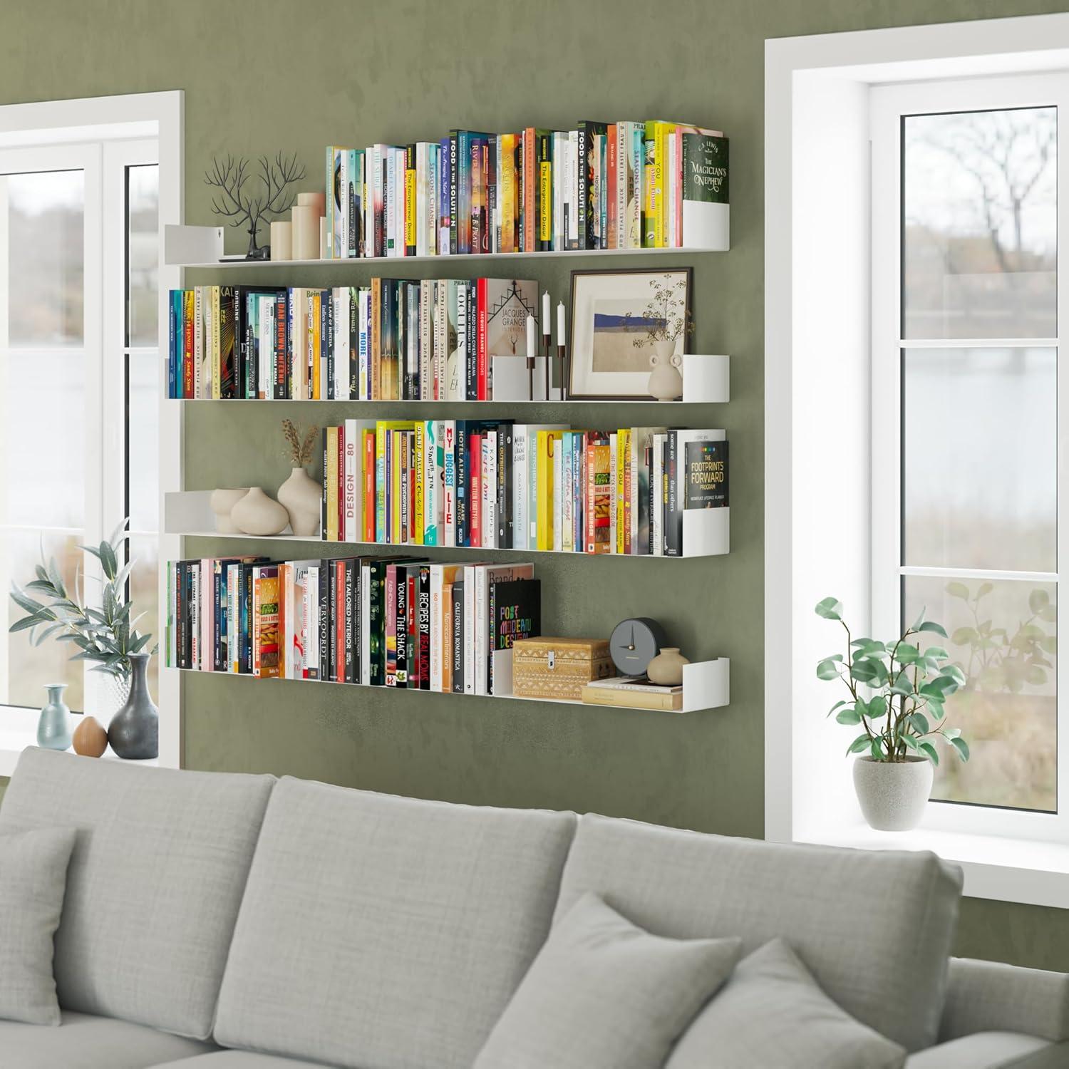 Estantería Flotante de Metal Wallniture Bali - 43.2x15.2cm Blanca