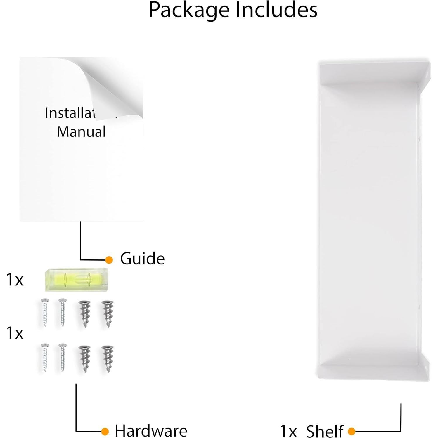 Estantería Flotante de Metal Wallniture Bali - 43.2x15.2cm Blanca