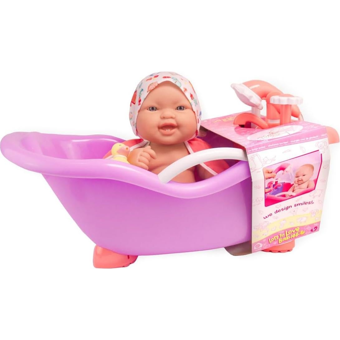 Muñeca Bebé JC Toys 35.56 cm con Set de Baño y Accesorios