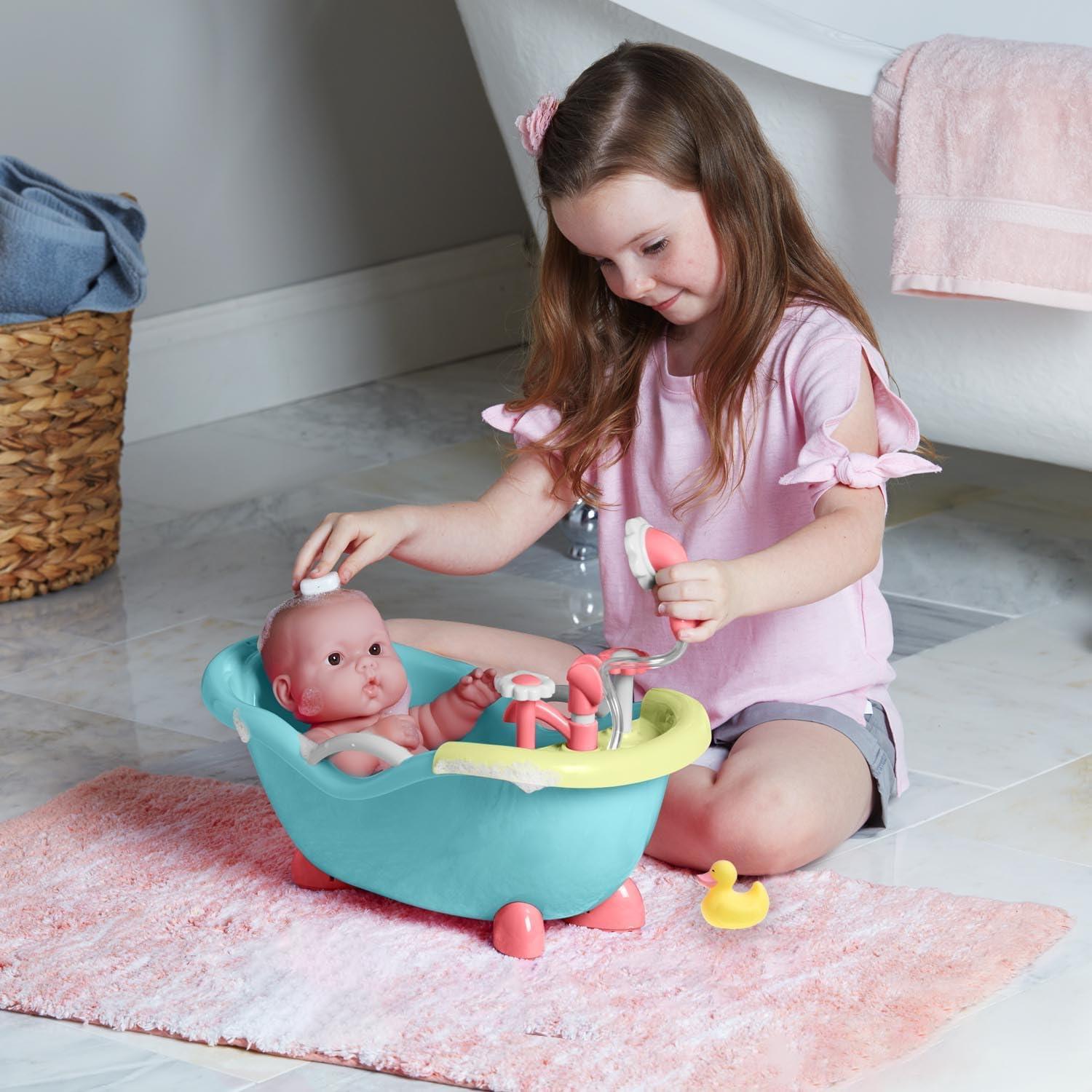 Muñeca Bebé JC Toys 35.56 cm con Set de Baño y Accesorios