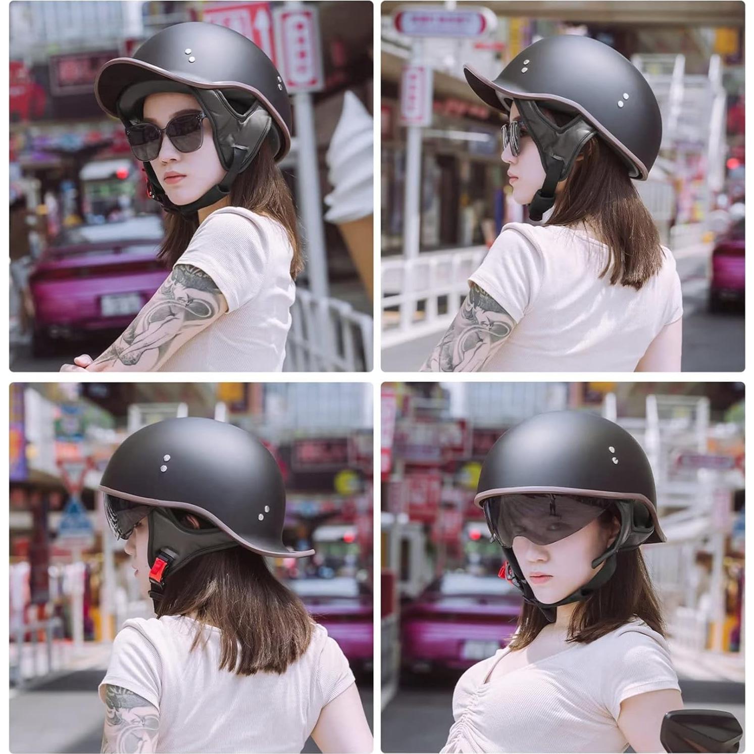 Casco Retro FVCNGP 285928 Mediano Negro Brillante