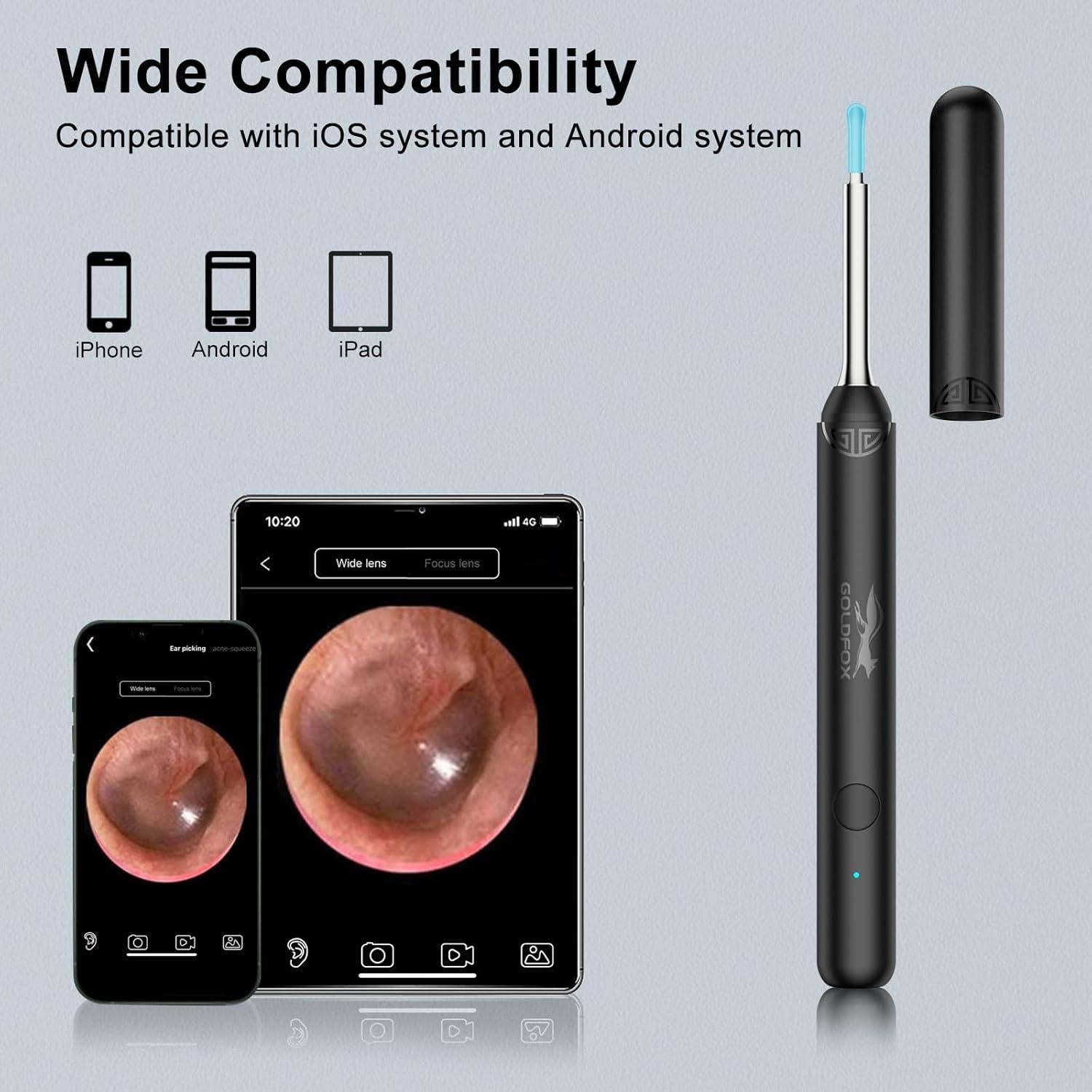 Limpiador de Cerumen Inalámbrico GOLDFOX con Cámara HD 1080P