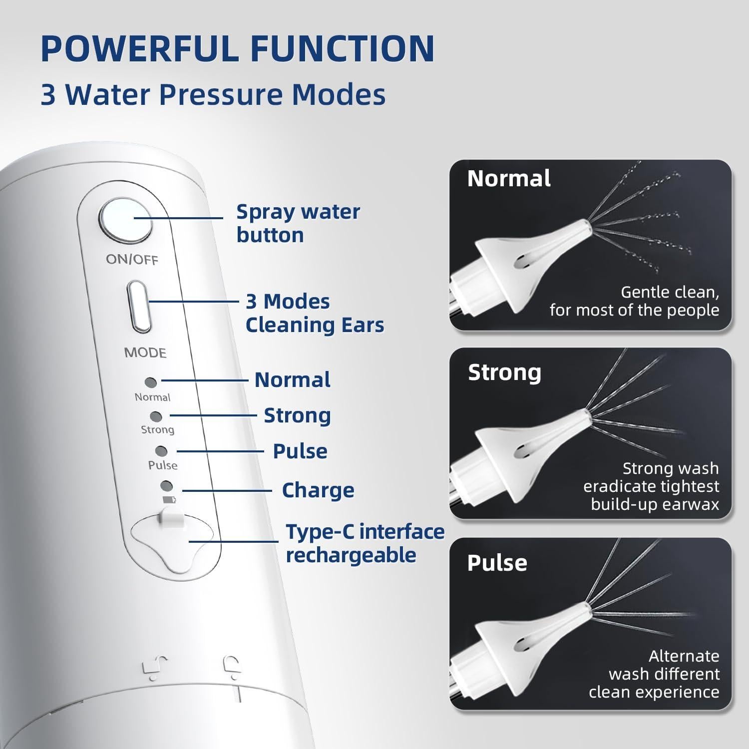Limpiador de Oídos Eléctrico MIORIT a Base de Agua IPX7