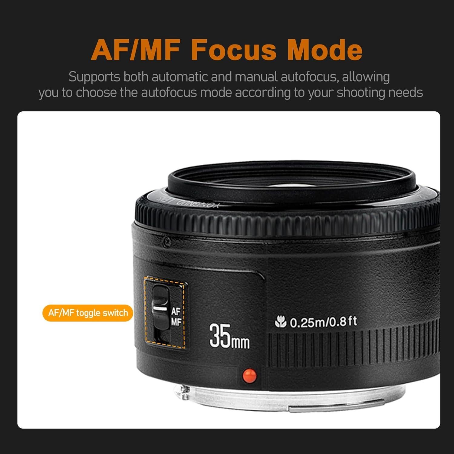 Lente Gran Angular YONGNUO 35mm f/2.0 para Canon EF