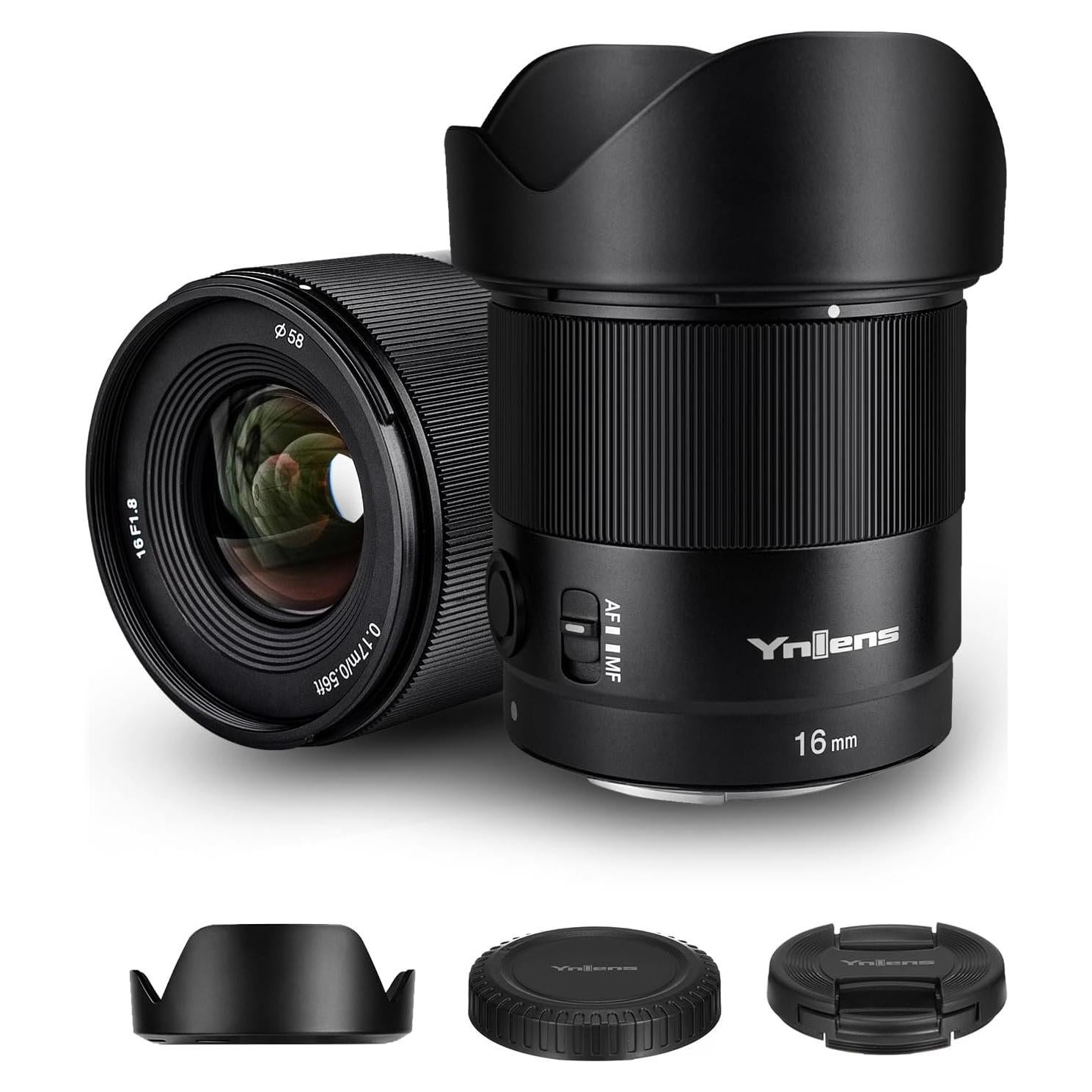 Lente Prime YONGNUO YN16mm F1.8 para Cámaras Sony E-Mount