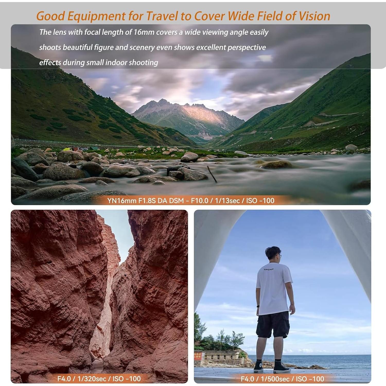 Lente Prime YONGNUO YN16mm F1.8 para Cámaras Sony E-Mount