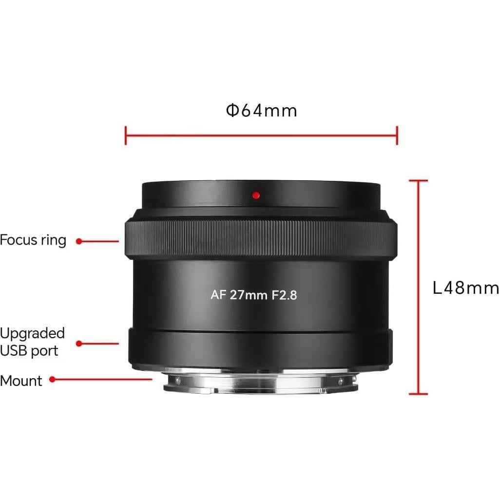 Lente 7artisans 27mm F2.8 Autofocus para Sony E, 0.3m