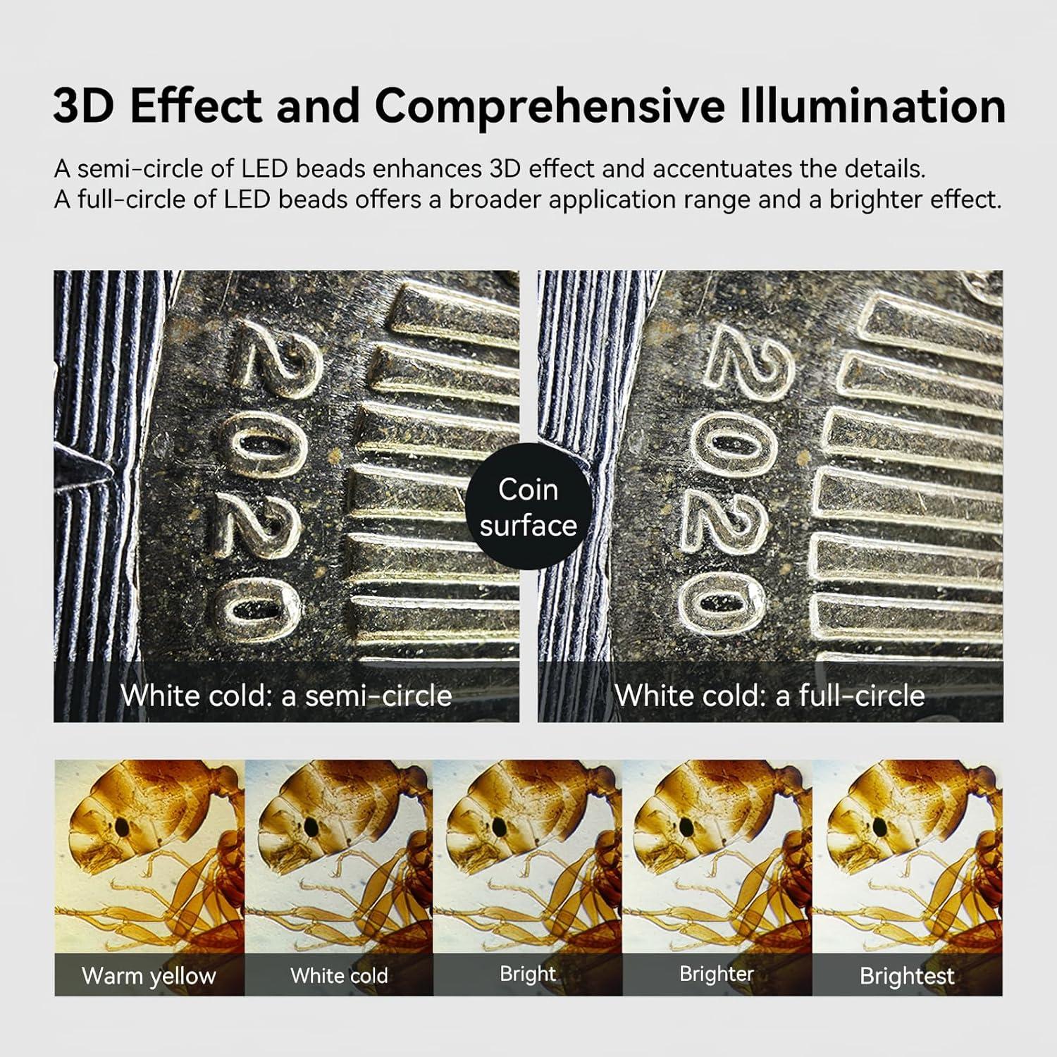 Lente de Microscopio Kolertron 150X con Luz LED y UV