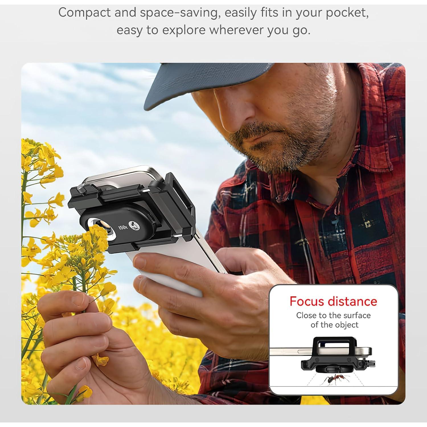 Lente de Microscopio Kolertron 150X con Luz LED y UV