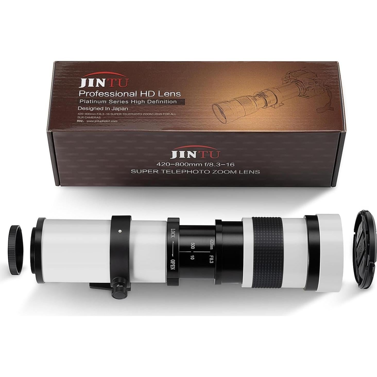 Lente Telefoto JINTU 420-800mm f/8.3 Manual para Canon