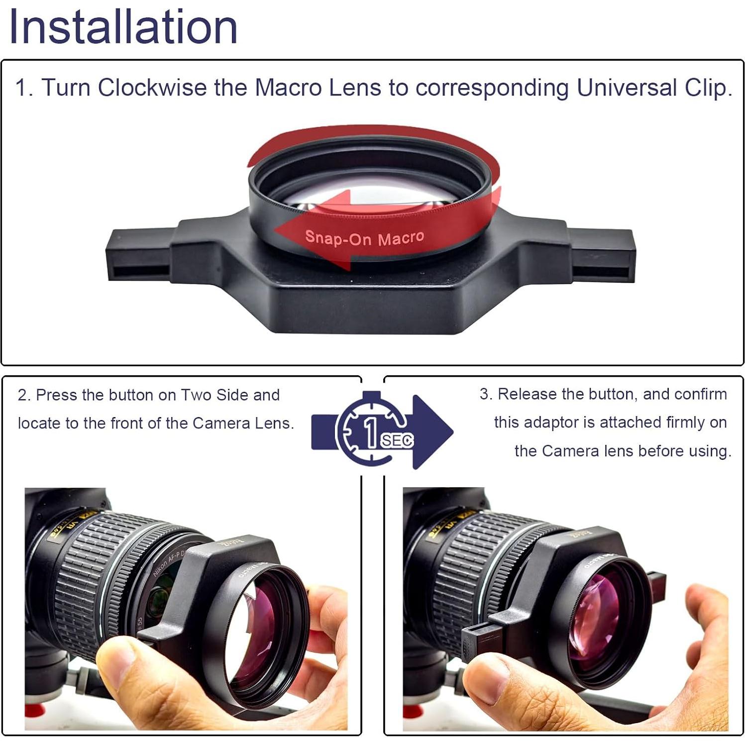 Lente Macro Clip-on FotoZ KZ-08 10X para Cámaras Canon Nikon